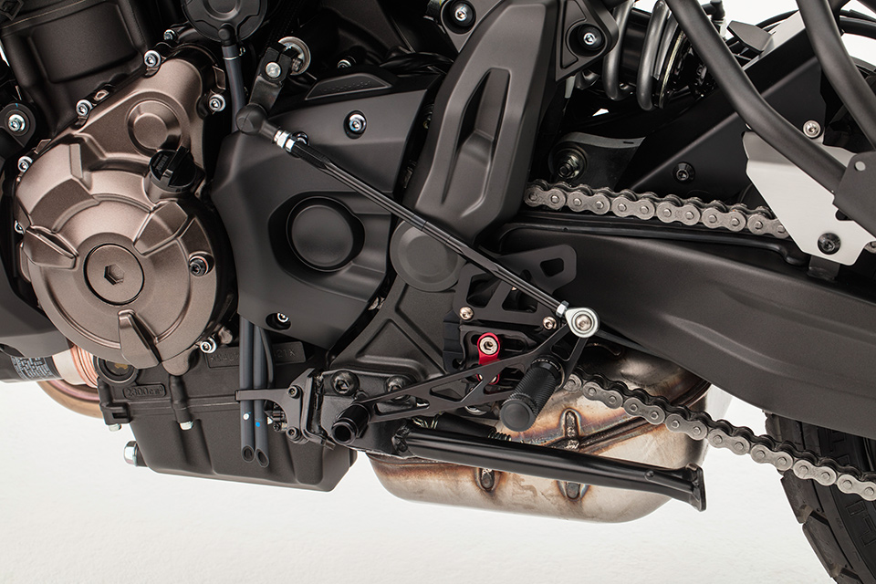 Sistema de estriberas LSL 2Slide para Yamaha MT07, XSR700, modelo hasta 2016, negro-rojo
