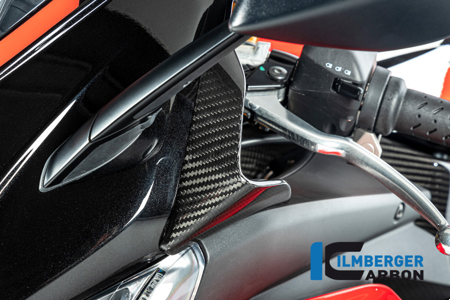 Deflector de Viento de Carbono Ilmberger en la parte del carenado arriba lado izquierdo brillante para Aprilia RSV4 2021-