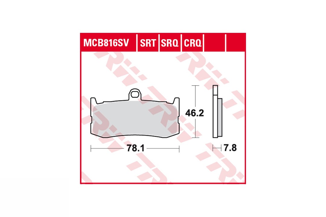 TRW pastillas del freno de pastillas Sinter Road & Track MCB816SRT anterior, delanteroa