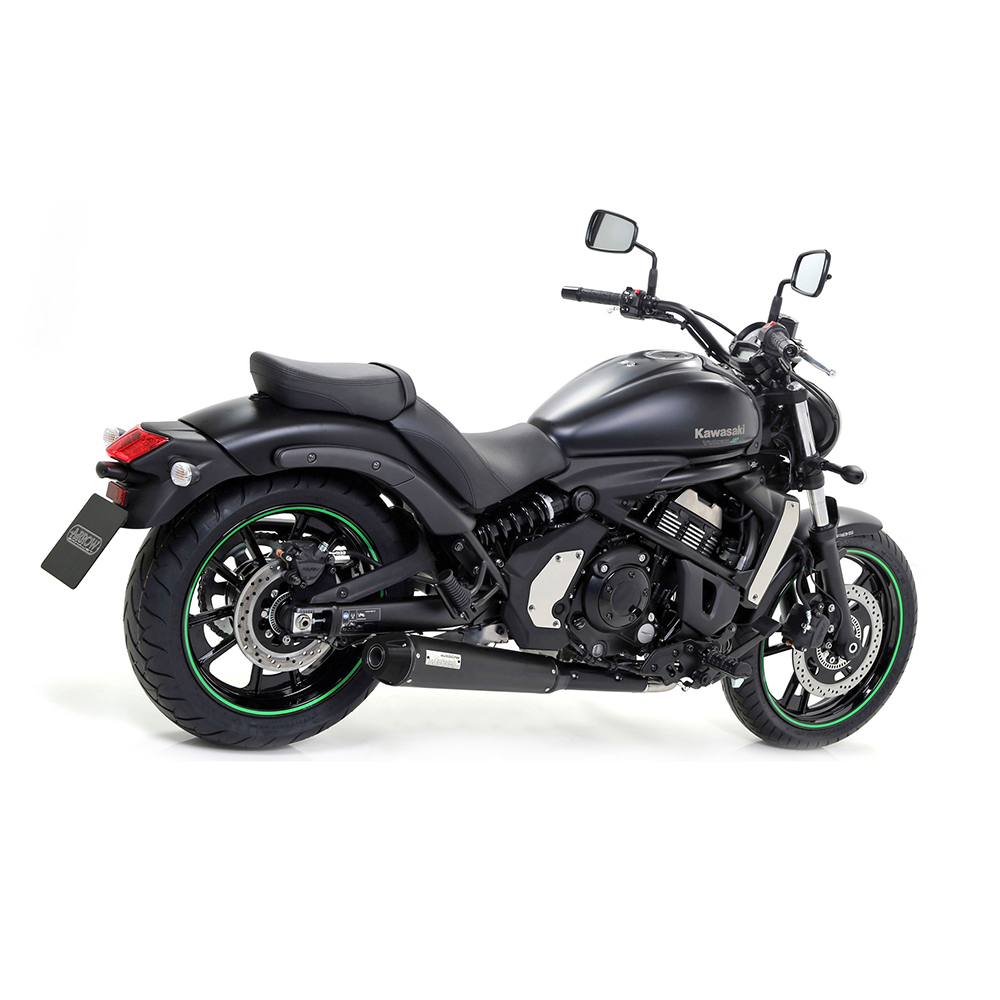 Escape ARROW DARK REBEL para Kawasaki Vulcan S 650 2017-2020, acero inoxidable negro (Solo con colector ARROW)