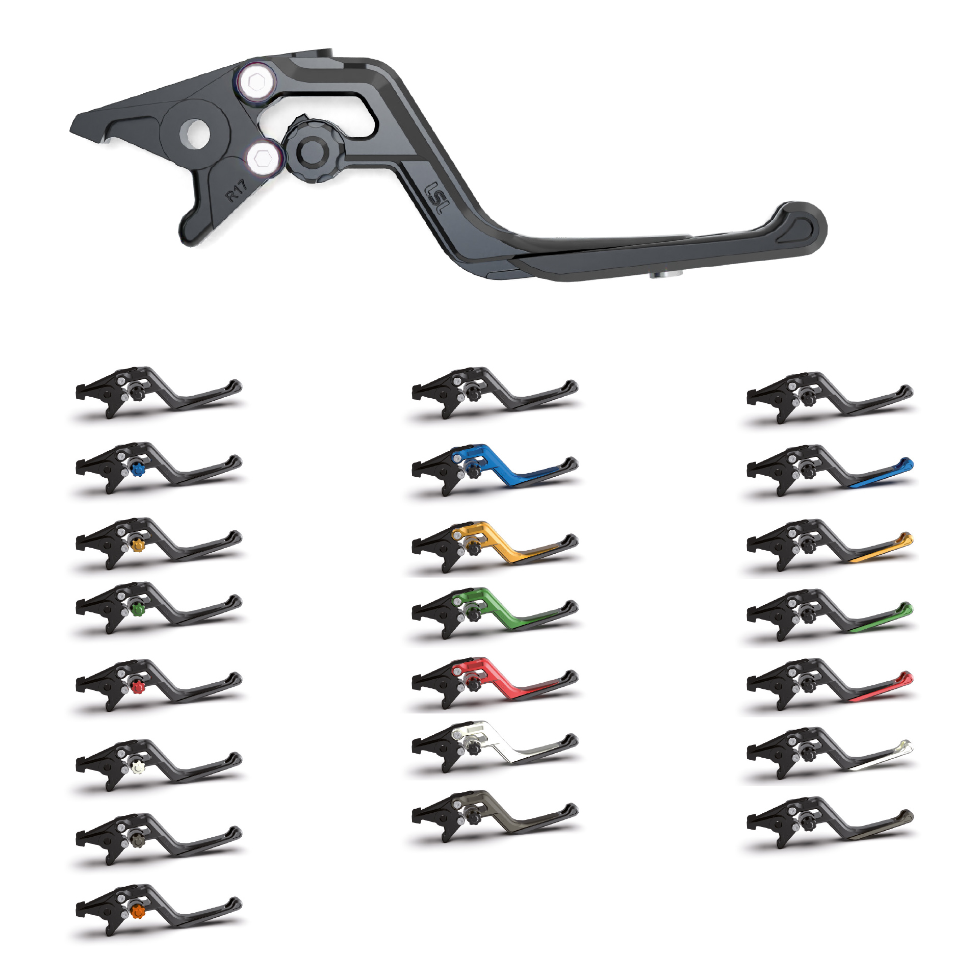 LSL ERGONIA Kupplungshebel L25R Gold/Rot/Gold