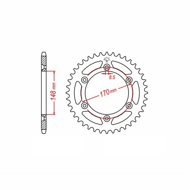 corona de Acero, 47 Dientes, Paso 525