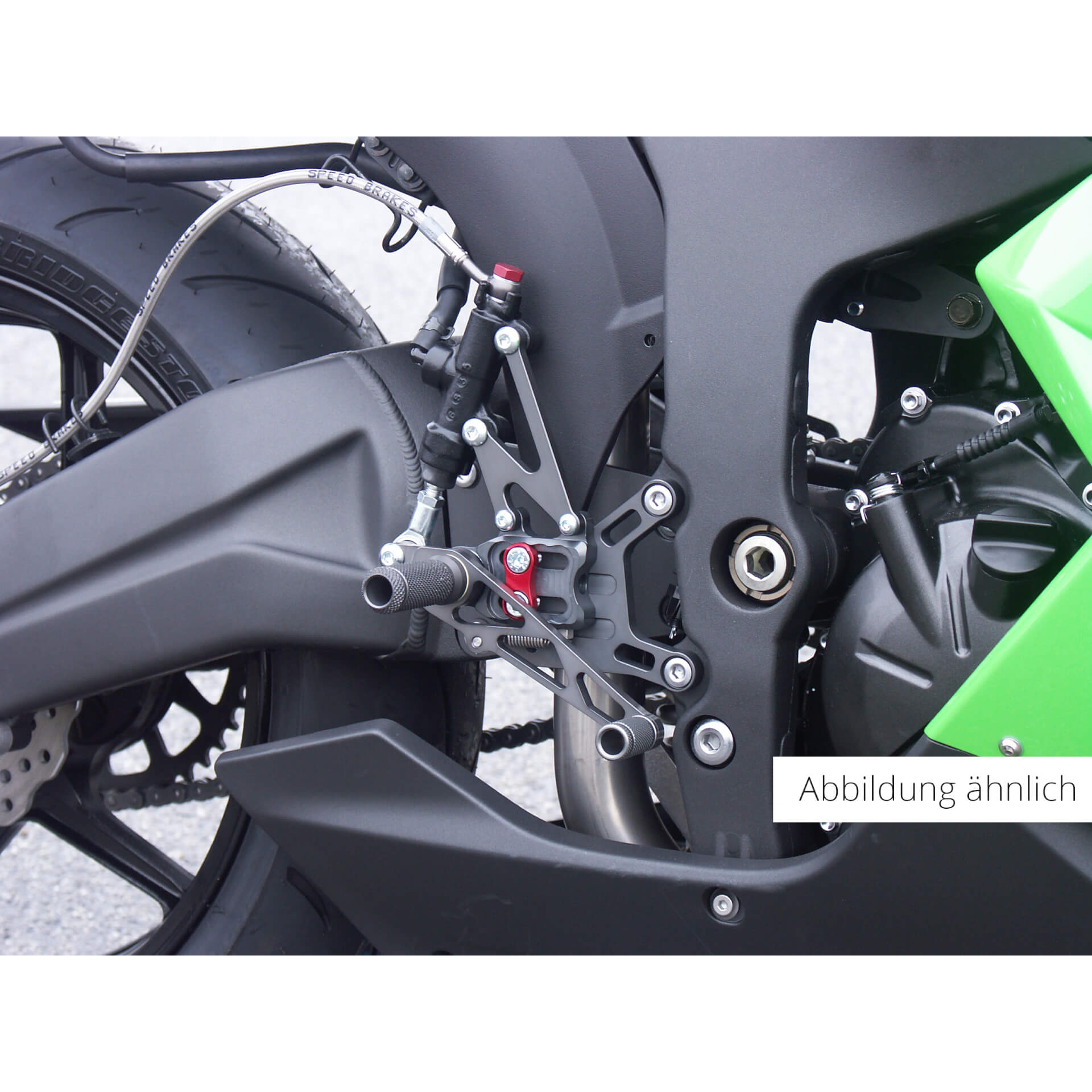 Sistema de reposapiés LSL 2Slide para Kawasaki ZX-6R, ZX-6RR, 2003-2004, negro-rojo