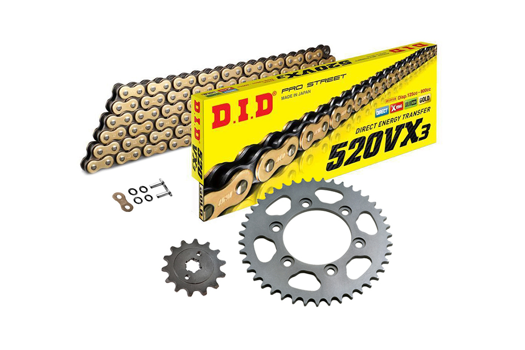 Kit de cadena DID cadenansatz con 520VX3 cadena, color oro, para KTM 250 SX Motocross, año del modelo 2022-