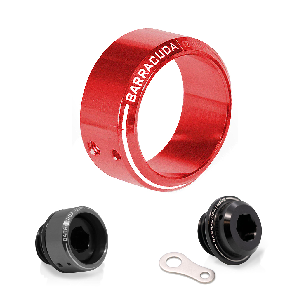 Inserto anodizado rojo para tornillo de llenado de aceite Ø 28 mm compatible con BC-HN102, BC-YN102 y BC-SN102