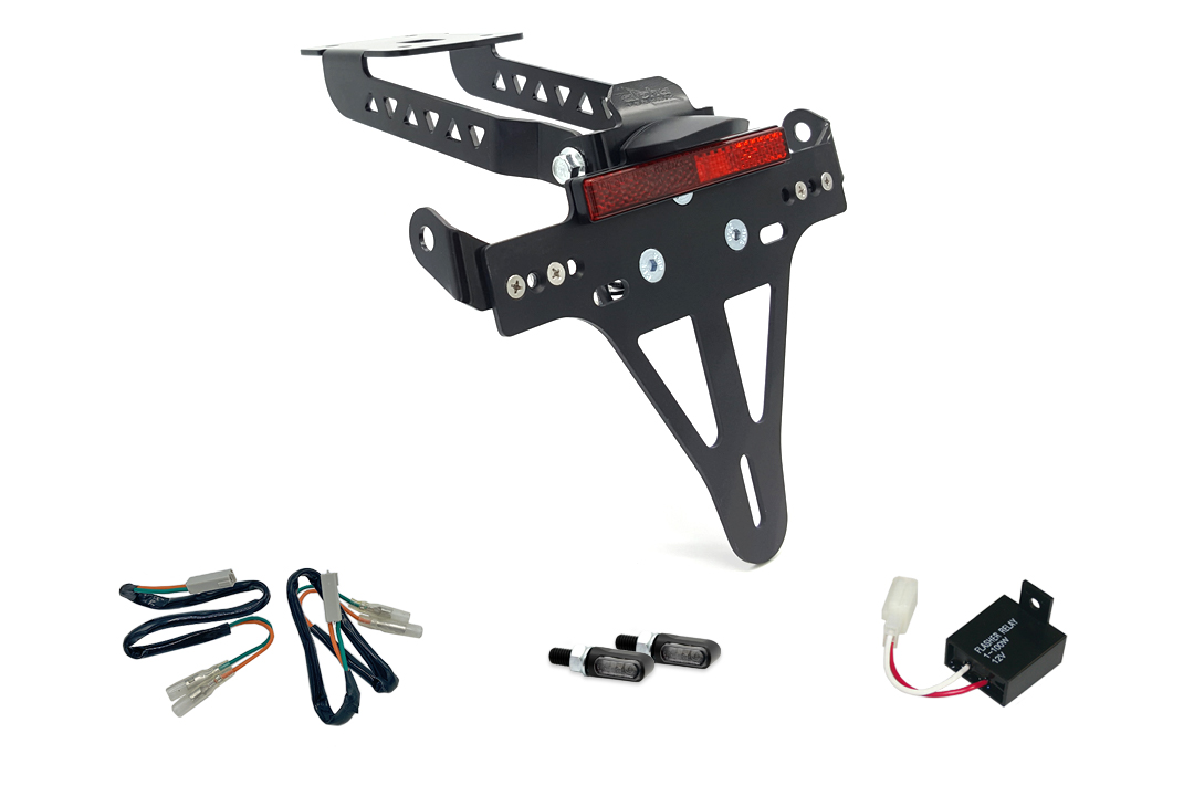 Kit Portamatrículas-luz de intermitente MLED alpha Technik para Kawasaki Z650 y Ninja 650 Tipo: ER650H / EX650K (Año del modelo 2017 a 2019) (Trasero)