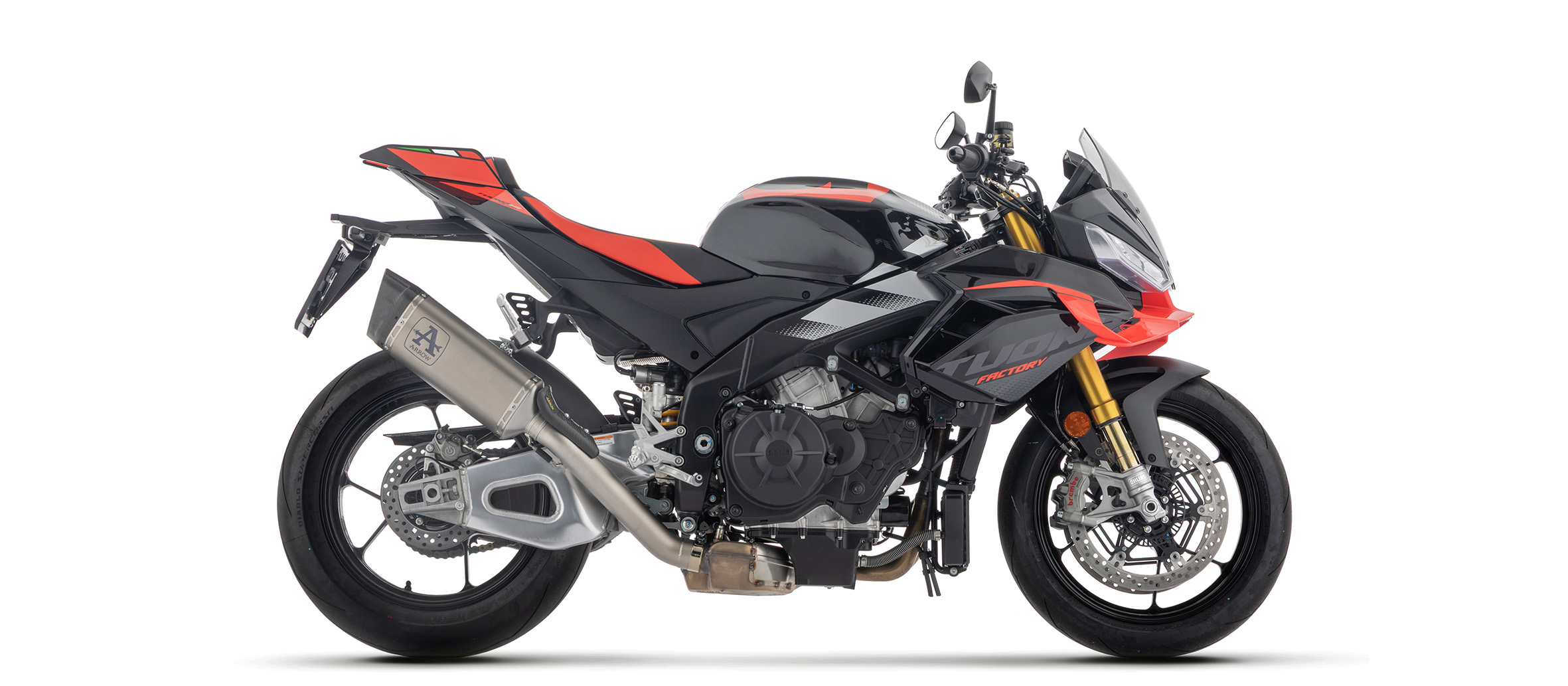 Escape de Competición ARROW PISTA con Tubo Intermedio de Acero Inoxidable para Aprilia RSV4 1100 Factory 2021- , Tuono V4 2025-