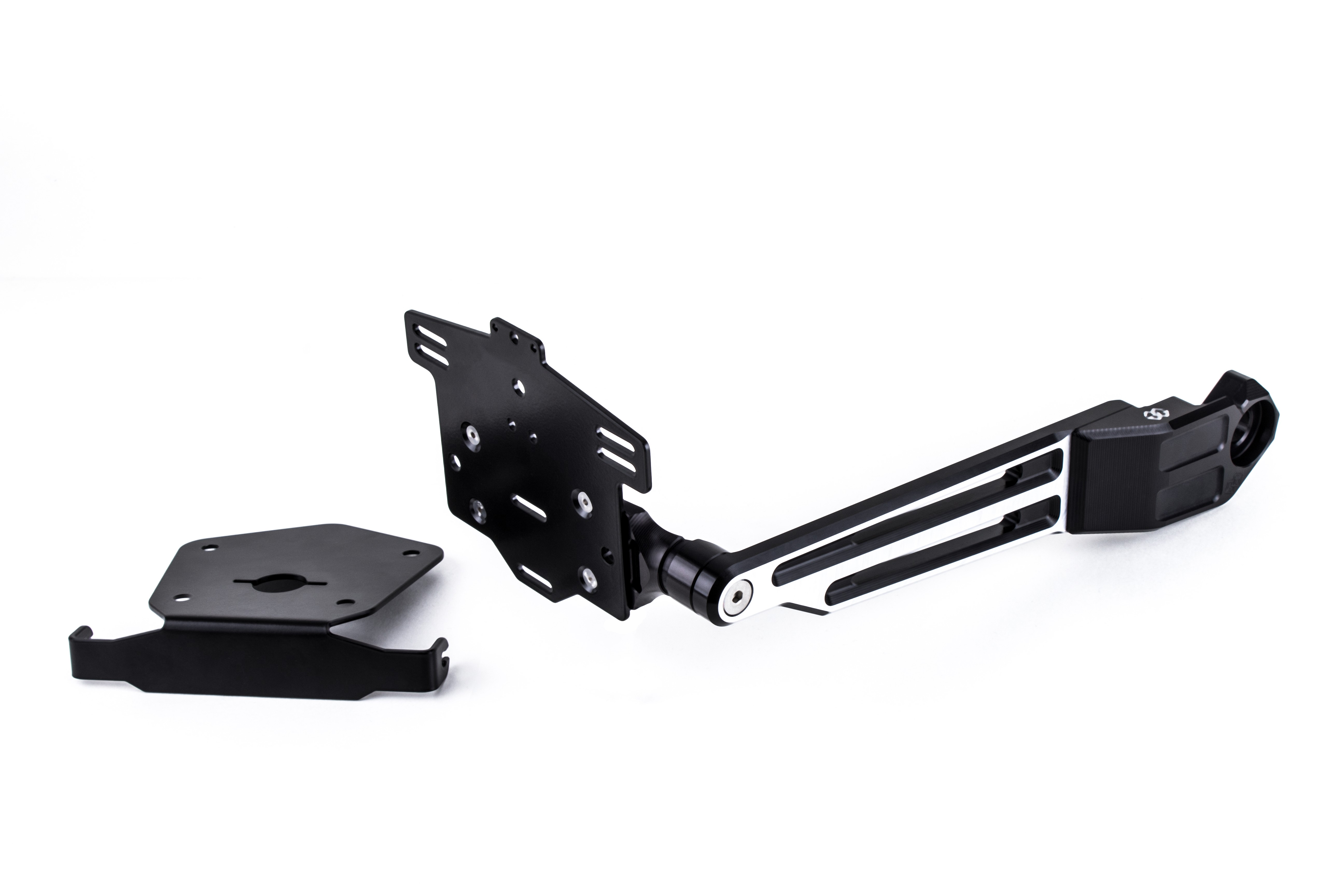 Soporte de matrícula GILLES, negro-plateado