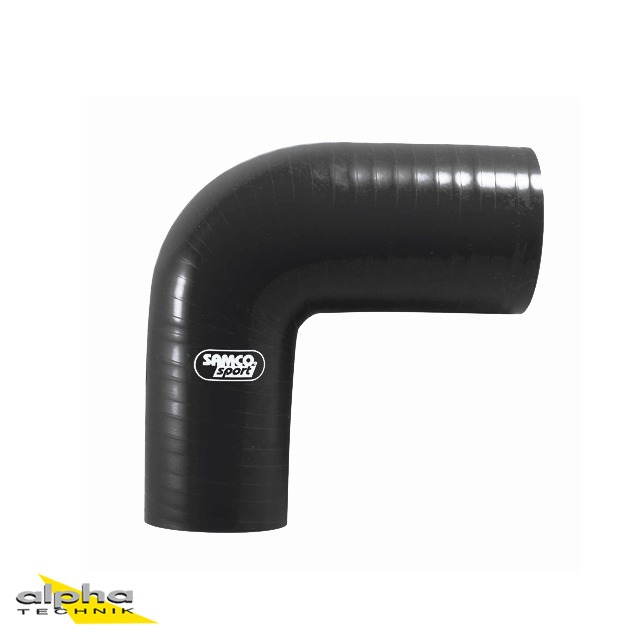 Samco Manguera de silicona de 90 grados resistente a la gasolina, codo negro