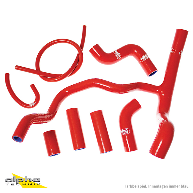 Kit de mangueras de silicona SAMCO SPORT rojo para Aprilia Tuono V4 (R / RR / Factory), 2011-2025