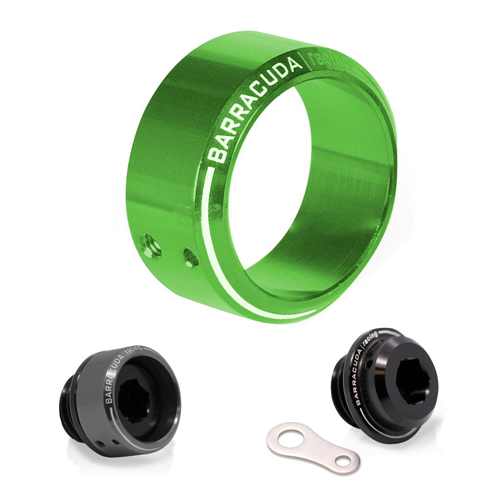 Inserto anodizado verde para tapón de llenado de aceite Ø 28 mm, compatible con BC-HN102, BC-YN102 y BC-SN102