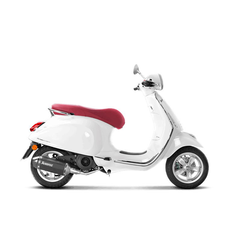 Línea Racing Akrapovic (SS) sistema de escape para Vespa Primavera 125ie 3V año del modelo 2017-2020