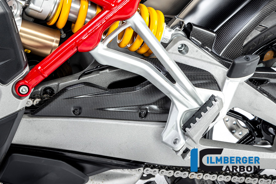 Ilmberger Carbon cubrecadena/Inserto de basculante, mate, Ducati Multistrada V4 2020-