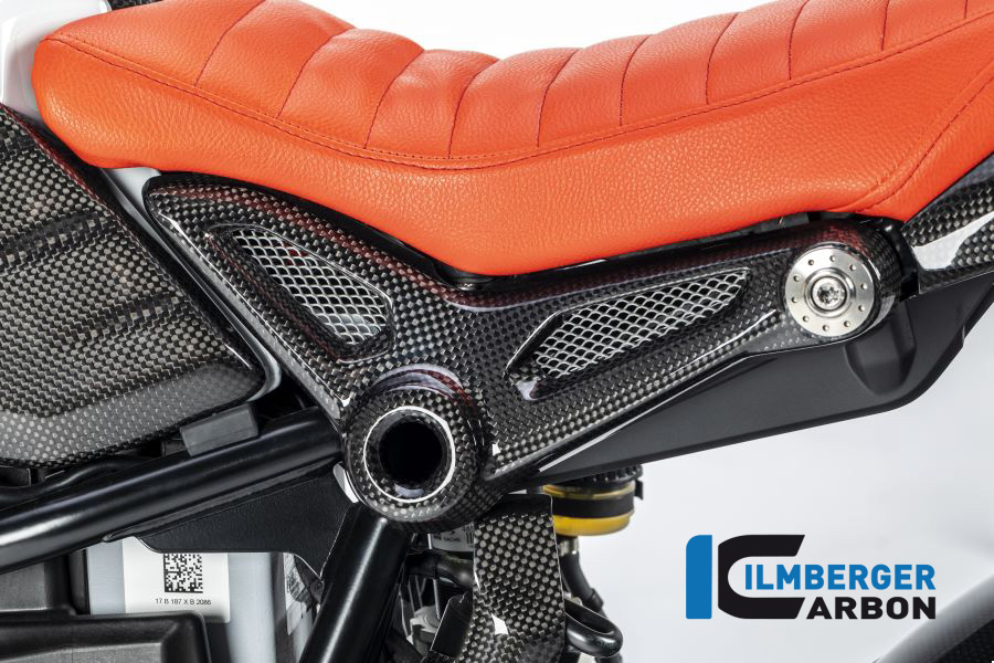 Cubierta de carbono Ilmberger para la parte chasistrasera lado izquierdo, brillante, BMW R nineT 2014-2017, R nineT Racer, Scrambler, Urban GS 2016-