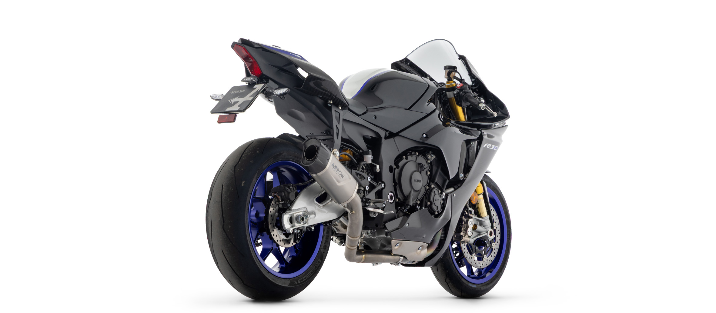 Sistema de escape medio de competición ARROW con Indy Race Evo silenciador para Yamaha YZF-R1 año de modelo 2025-
