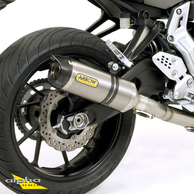 Escape ARROW THUNDER para Yamaha MT07 / Tracer 700 2014-2020, Titanio (Solo con colector ARROW)