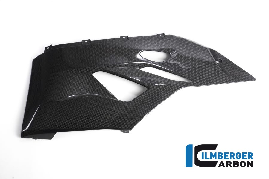 Parte inferior del carenado de carbono Ilmberger lado izquierdo brillante, Carbono