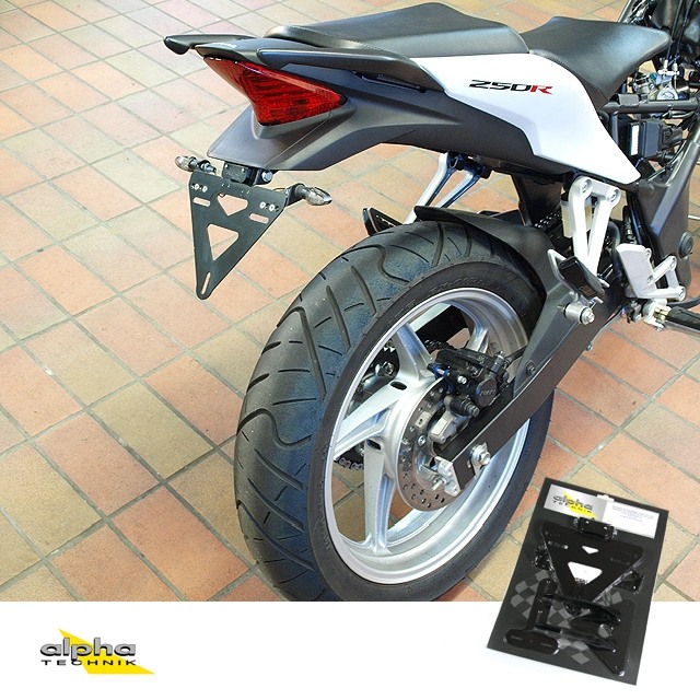 Soporte de matrícula alpha Technik para Honda CBR250R; Tipo MC41; Año del modelo 2011