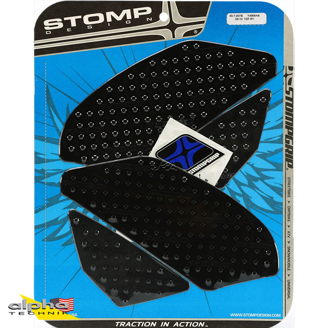 Stompgrip negro, Volcano, para Yamaha YZF-R1, 2009-2014