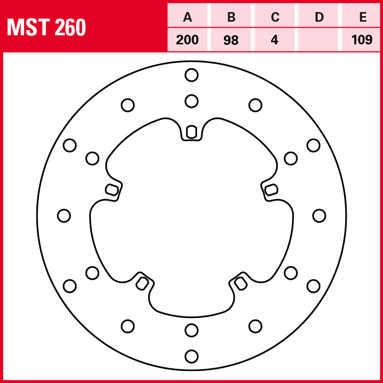 TRW disco de freno Allround rígido MST260