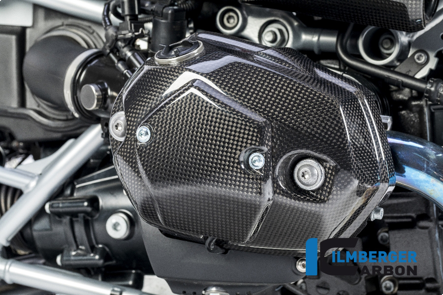 Ilmberger Carbon casquete de válvula lado derecho, brillante, BMW R nineT 2014-2017, R nineT Racer, Scrambler, Urban GS 2016-