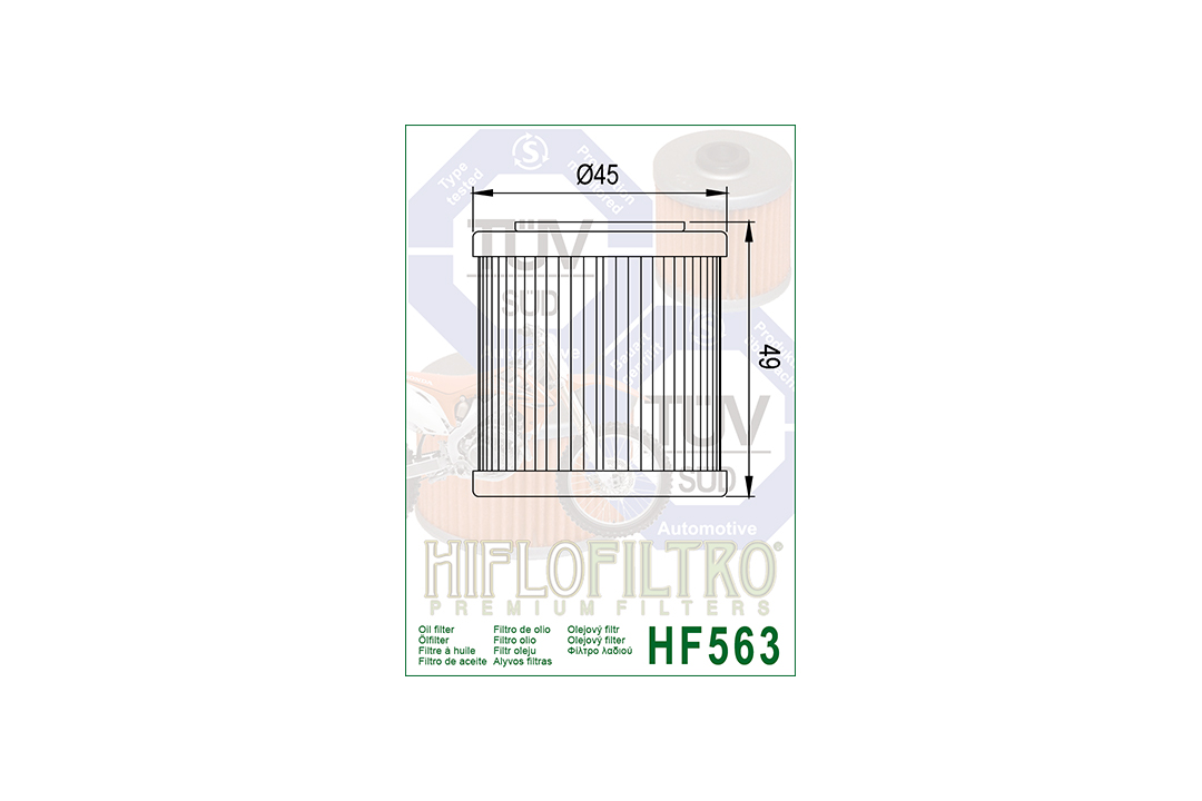 HIFLO filtro de aceite HF563 para diversos modelos Aprilia y Husqvarna