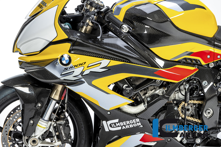 Panel lateral de carenado de carbono Ilmberger lado izquierdo Racing, brillante, BMW M1000RR 2021-
