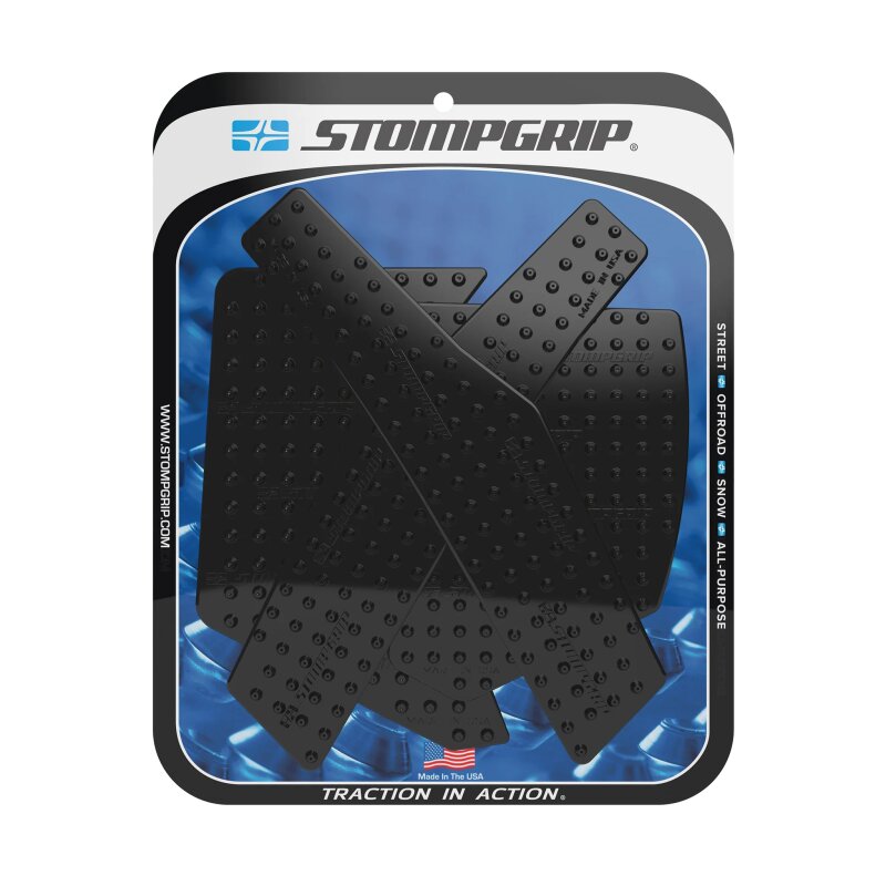 Almohadilla de depósito de gasolina Stompgrip negra, Volcano, Kit de depósito de gasolina para Streetbike - Lados de depósito de gasolina, para Honda CRF300L / CRF300LRA Rally, 2021-2025