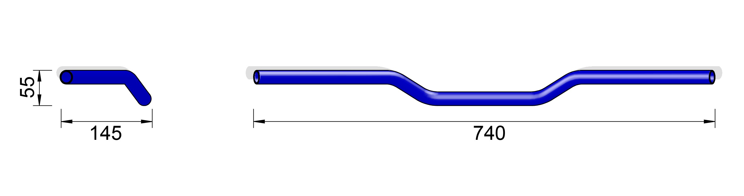 LSL Aluminio-manillar Superbike AN1, 7/8 pulgadas, 22,2 mm negro granallado