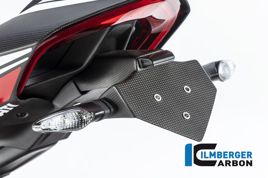 Soporte de matrícula corto de carbono Ilmberger mate para Ducati Panigale V4 / V4S / V2 y Streetfighter V4 / V2