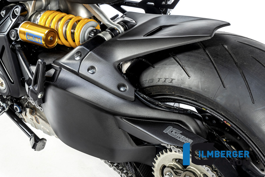 Cubierta de basculante de carbono Ilmberger incl. cubrecadena superior, mate, Ducati Diavel 1260, 2019-