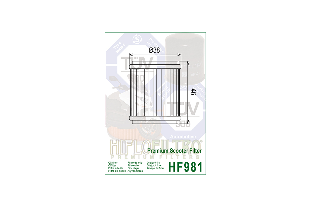 HIFLO filtro de aceite HF981 para varios modelos MBK / Yamaha