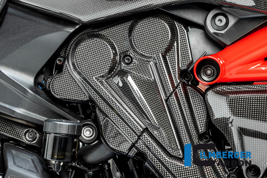 Cubierta de correa dentada de cilindro vertical Ilmberger Carbono, brillante, Ducati Diavel 1260, 2019-