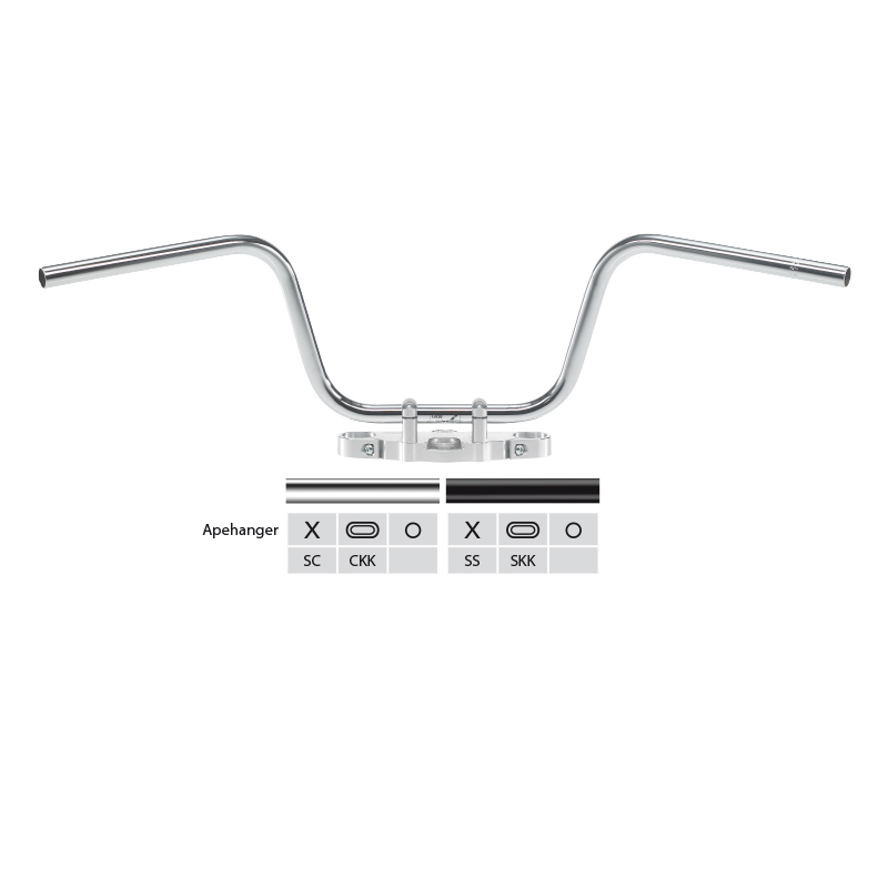 Manillar de acero TRW Custom Apehanger MCL137SC, cromado