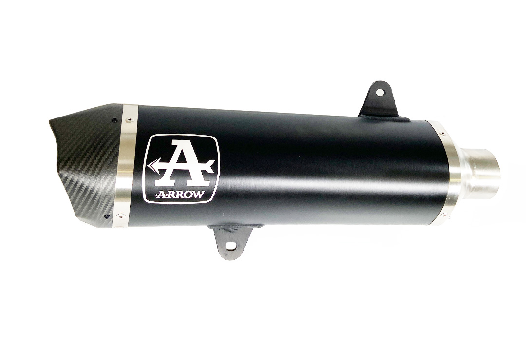 ARROW Escape URBAN para Peugeot Metropolis 400 2017-, aluminio negro con tapa final de carbono