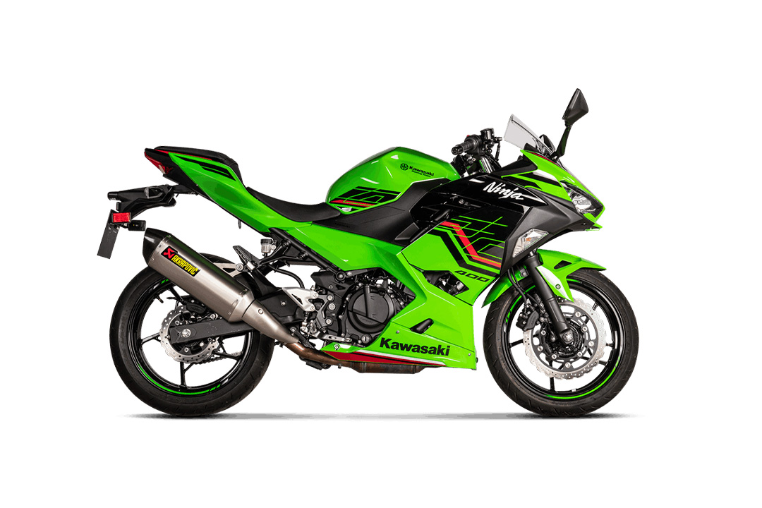 Sistema de escape Akrapovic Slip-On Line (Titanio) para Kawasaki Ninja 400 2018-, Z400 2019-