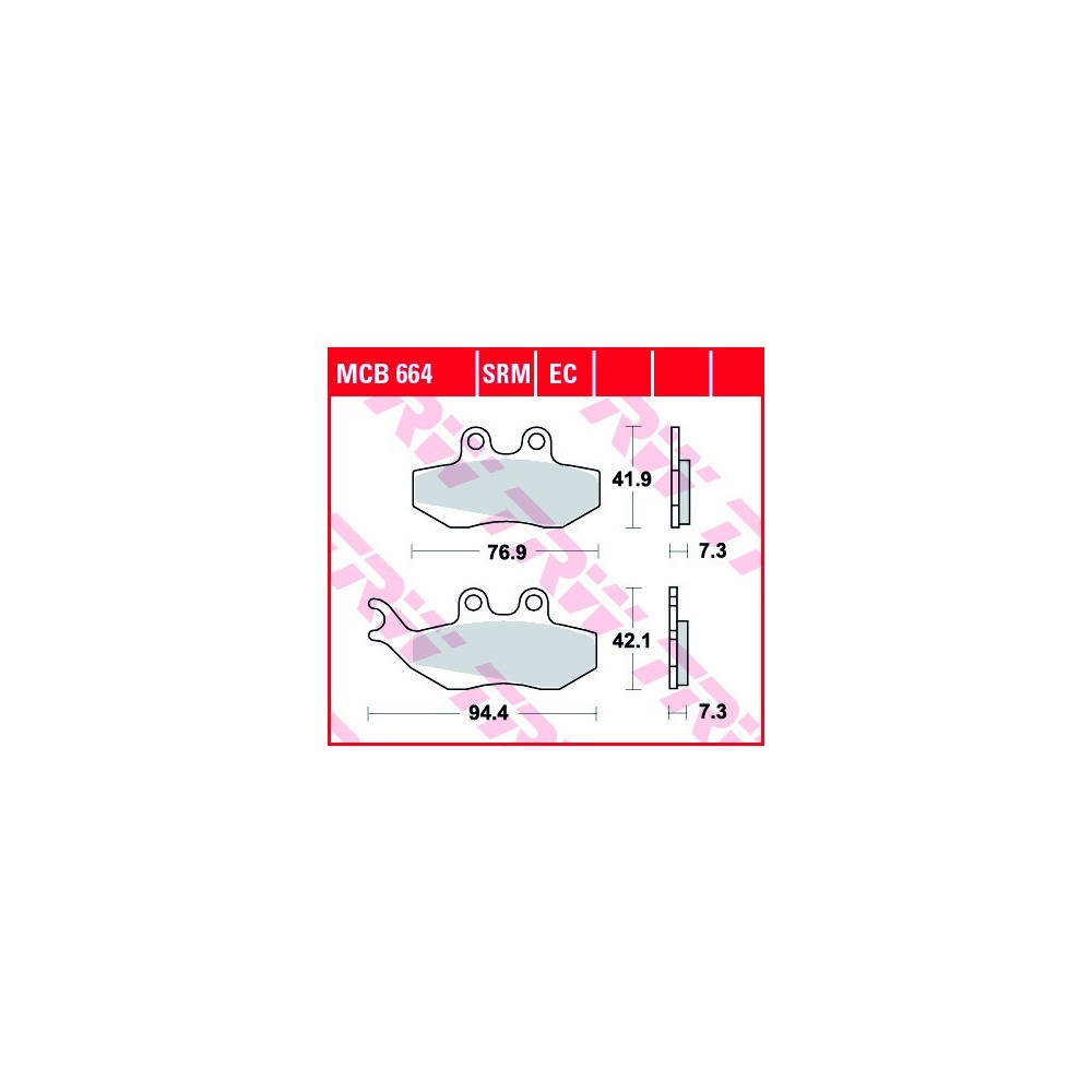Juego de pastillas del freno TRW Allround MCB664 anterior, delanteroe