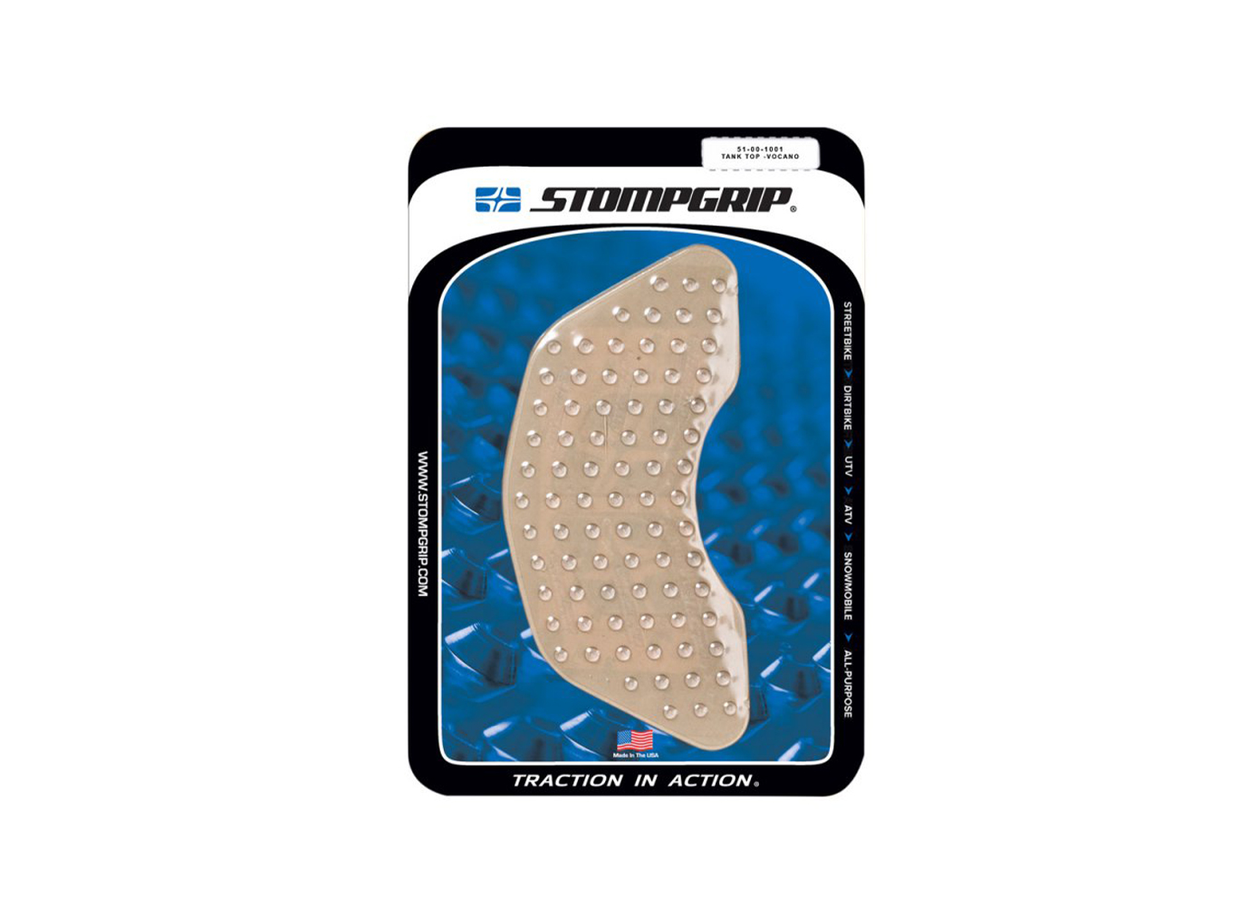 Stompgrip Universal Almohadilla Superior para depósito de gasolina Transparente, Volcano