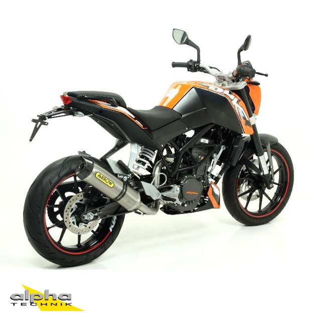 Escape ARROW THUNDER para KTM Duke 125 / Duke 200 2011-2016, Titanio (Solo con tubo intermedio ARROW)