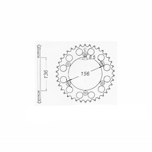 corona de acero, 41 dientes, paso 525