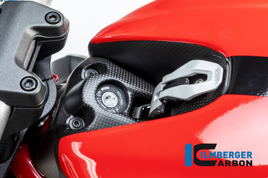 Cubierta de bloqueo de encendido de carbono Ilmberger, mate, Ducati Monster 1200, 1200S 2017-