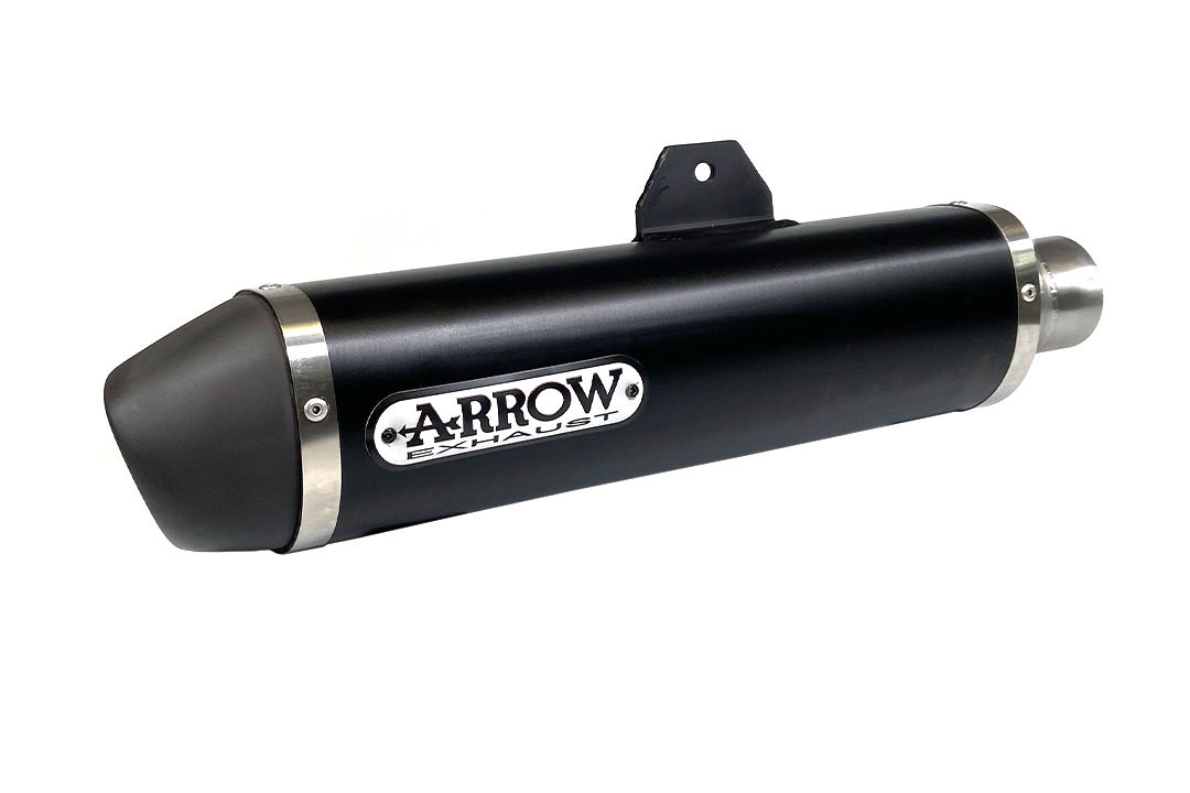 ARROW Escape DARK URBAN para Piaggio MP3 500LT 2017-, Aluminio negro (Solo con colector ARROW)