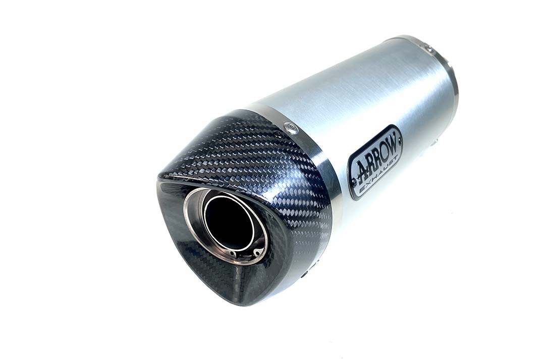 Escape ARROW THUNDER para Yamaha MT07 / Tracer 700 2014-2020, Aluminio con tapa final de carbono (Solo con colector ARROW)