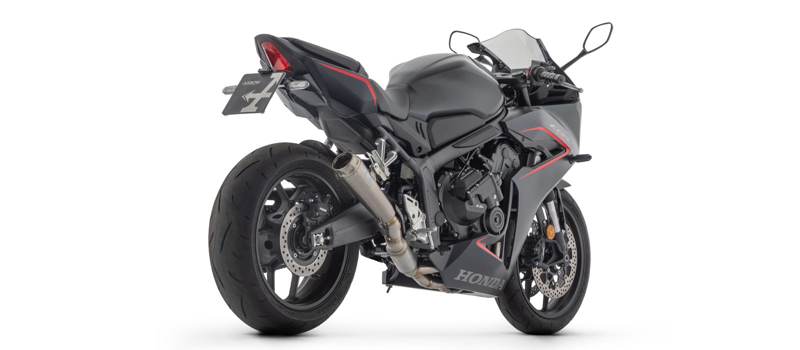 ARROW Escape PRO RACE Sistema de competición completo para Honda CBR650R, CB650R 2024-, Acero inoxidable negro