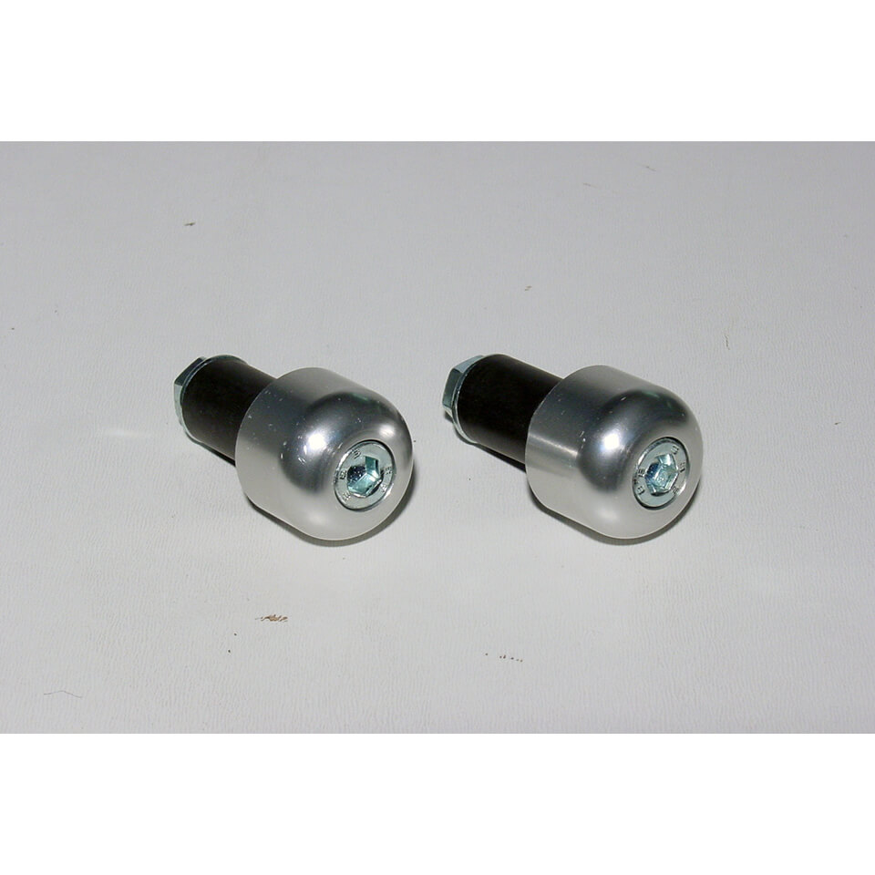 Contrapesos de manillar LSL de aluminio, cilíndricos, pequeños, para manillar de 22,2 mm, con sujeción de goma, plateados