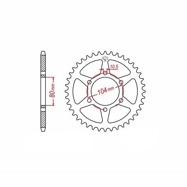 corona de acero, 35 dientes, paso 630