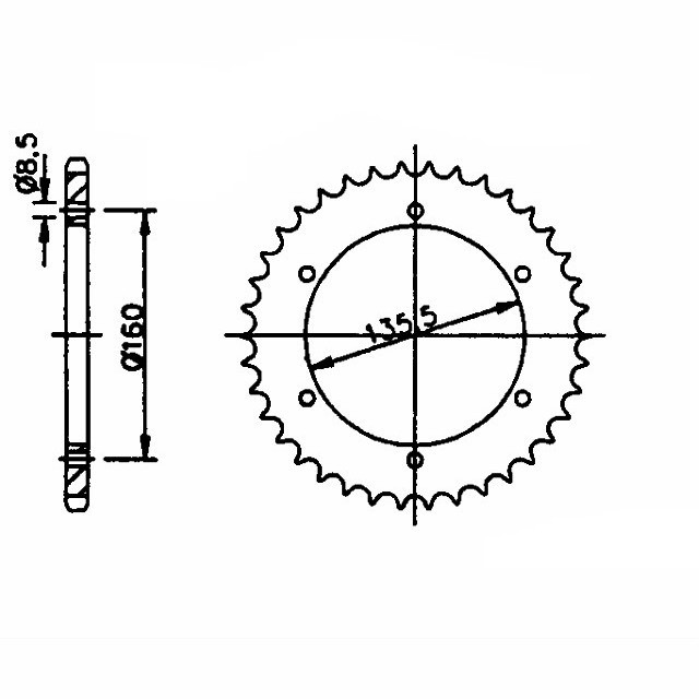 Kit de cadena DID con cadena 520VX3, color oro, para Betamotor Euro 350 y Jonathan 350, año de modelo 2003-