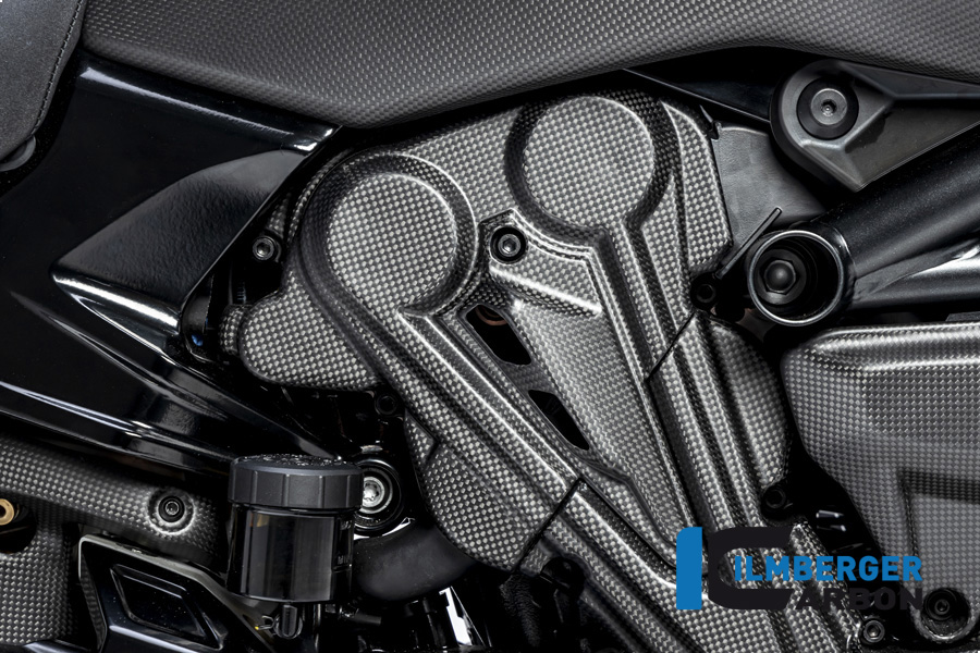 Ilmberger Carbon correa dentadaabdeckung cilindro vertical, mate, Ducati Diavel 1260 , 2019-