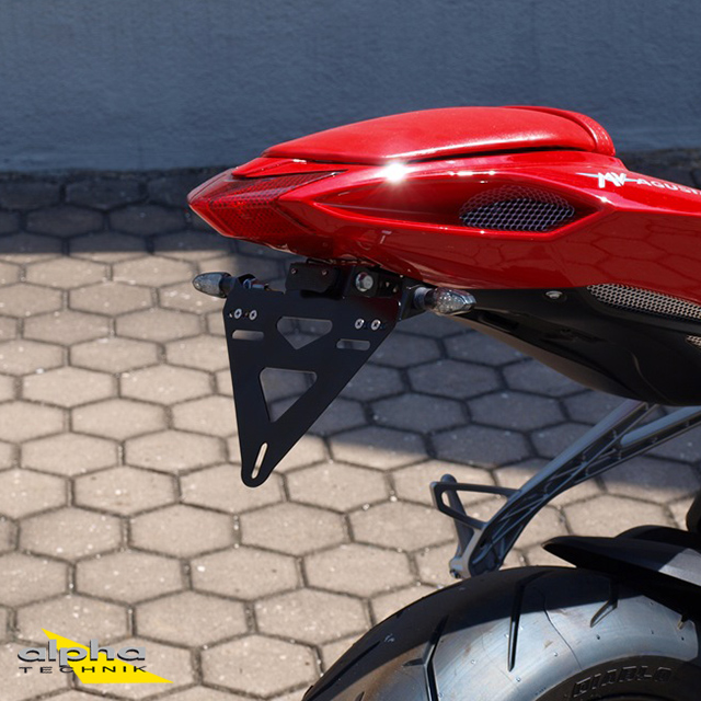 Soporte de matrícula alpha Technik para MV Agusta 675 / 800, Tipo F3, Año del modelo 2012-