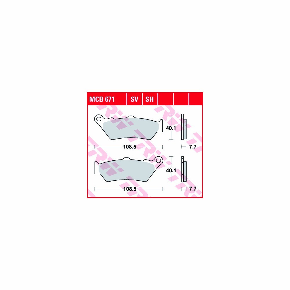 TRW Juego de pastillas de freno Sinter Street MCB671SH traseras